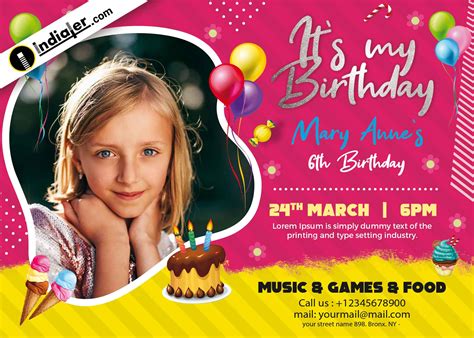 Birthday Invitation Card Psd Template Free - Infoupdate.org