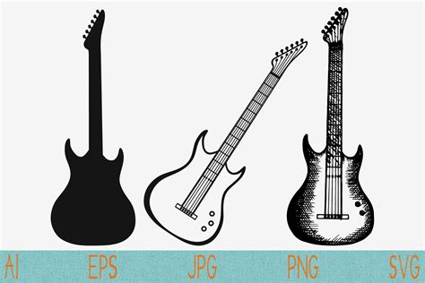 electric guitar set vector svg png | Icons ~ Creative Market