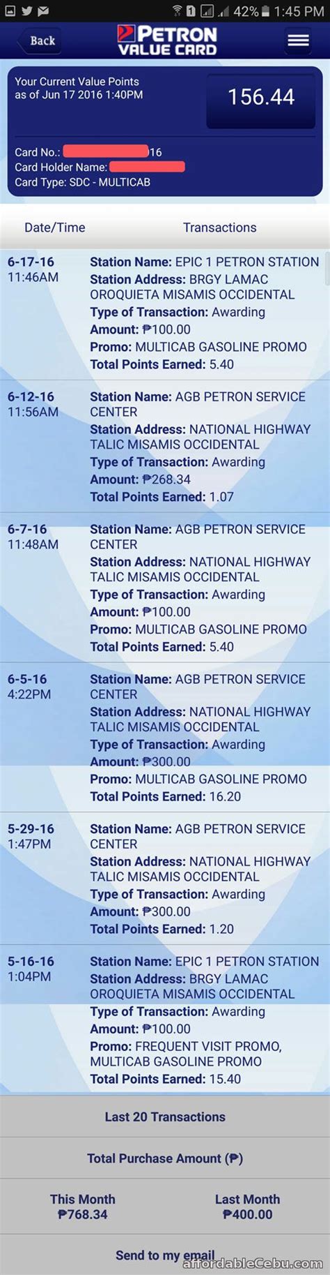 How to Check Your Petron Value Card Points? - Vehicles 30363