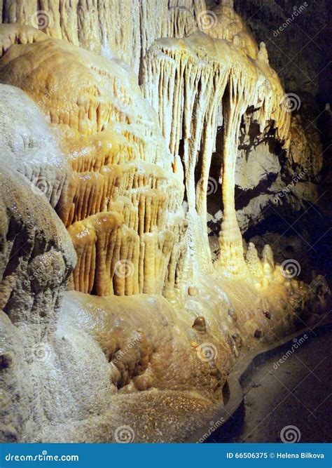 Stalagmites and Stalactites Stock Image - Image of cascade, flowstone ...