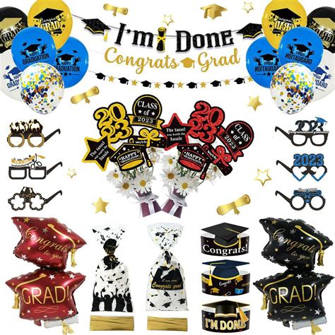 5 Styles Gold Pink Black 2023 Happy Graduation Banner Congraulations ...