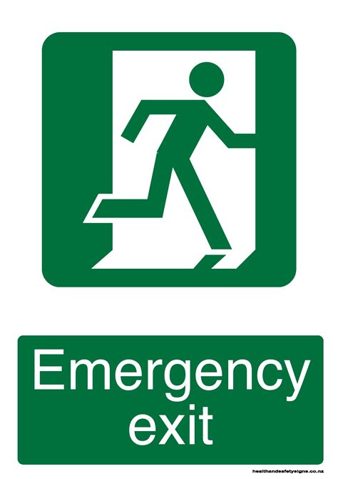 Emergency exit - Health and Safety Signs