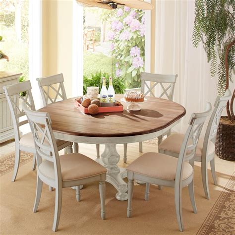 7 Piece Round Dining Set Farmhouse