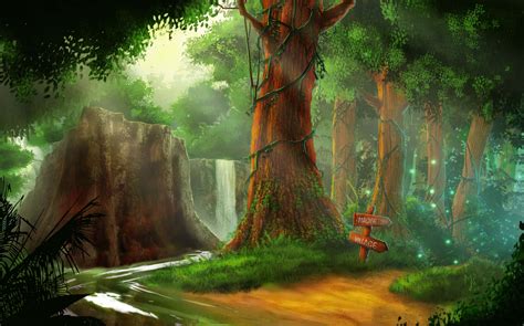 Download Experience Nature's Beauty In An Animated Forest | Wallpapers.com