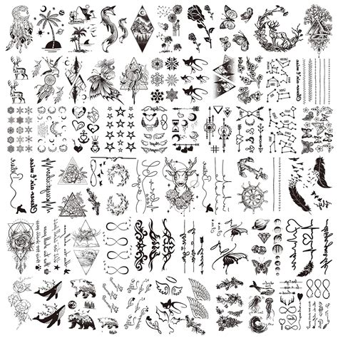 Buy Temporary Tattoo, 60 Sheets Fake Tattoos That Look Real for Women ...