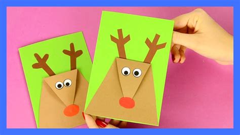 Reindeer Christmas Card - simple Christmas craft for kids - YouTube