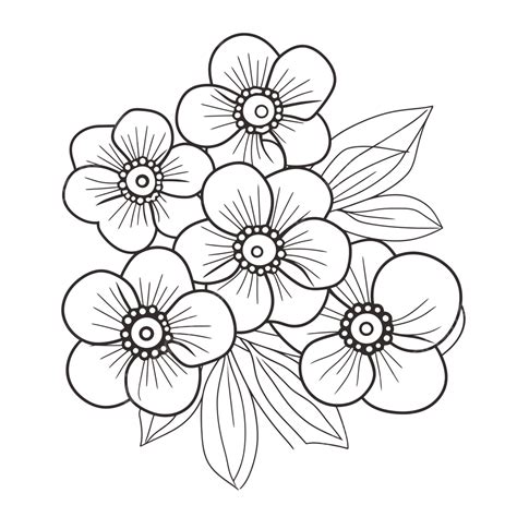 Flower Coloring Pages Printable Best Flower Colouring Outline Sketch ...