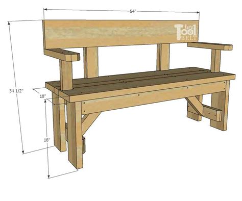 Wooden bench plans with back