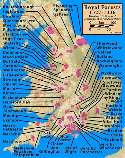 Royal Forests of England, 1327-1336. | Cartography map, Map of britain ...