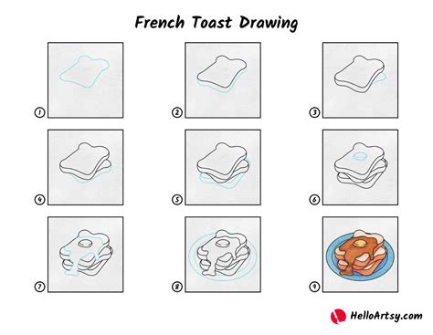 French Toast Drawing - HelloArtsy