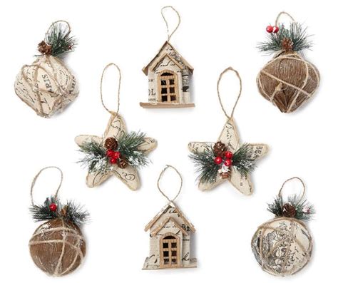 Rustic Ornaments, 8-Pack - Big Lots | Rustic ornaments, Homemade ...