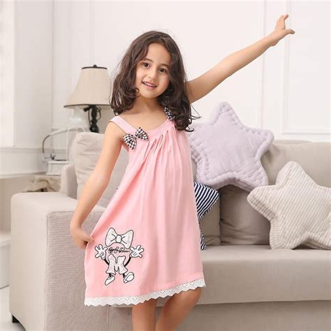 Hot Sale Cute New Summer Children'S Pajamas Girls Nightgown Dress Bow ...