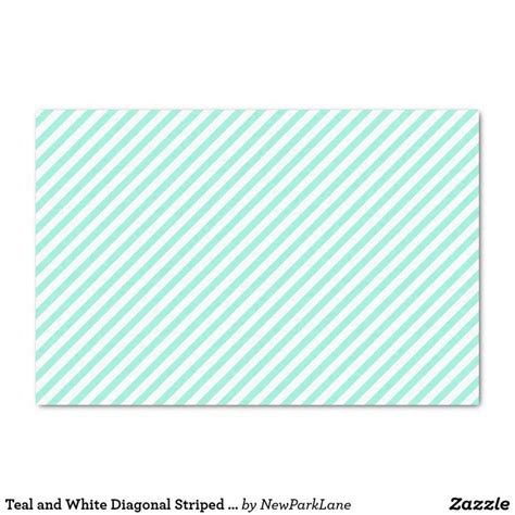 Teal and White Diagonal Striped Pattern Tissue Paper | Zazzle ...