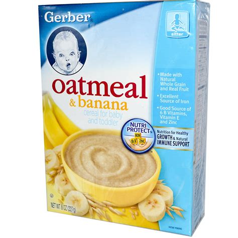 Gerber, Cereal for Baby and Toddler, Oatmeal & Banana, 8 oz (227 g) - iHerb