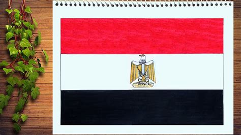 Egyptian Flag Drawing-How to Draw Egypt Flag Step by Step-رسم علم مصر ...