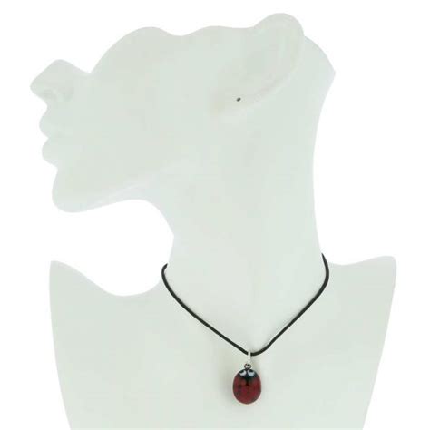 Murano Pendants | Murano Glass Red Leaf Pendant