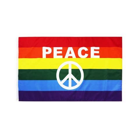 Rainbow Flag With Peace Sign Flag – Globe Flags