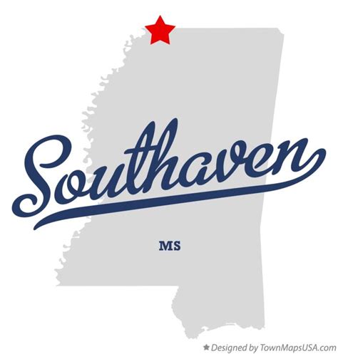 Map of Southaven, MS, Mississippi