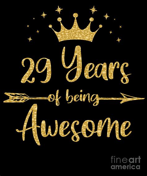 Womens 29 Years Of Being Awesome Women 29th Happy Birthday print ...