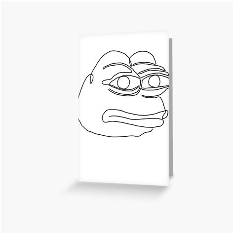 "Pepe Meme Line Art OneLine" Greeting Card for Sale by OneLineMemes ...