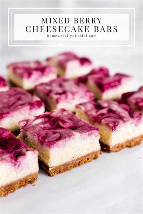 Mixed Berry Cheesecake Bars - Domestically Blissful