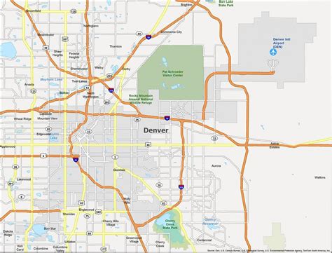 Map of Denver, Colorado - GIS Geography