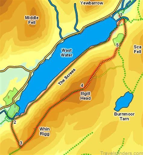 Map of Wast Water - Swimming and Camping - Review of Wast Water ...