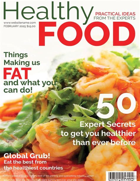 Healthy Food Magazine Cover Template - Download in Word, Illustrator ...