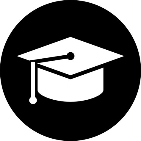 Botón circular de gorro de graduación - Iconos gratis de social