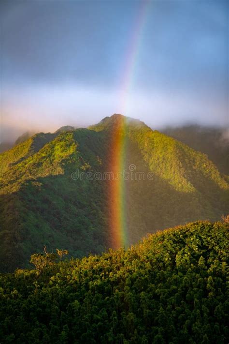 Sunset Rainbow Hawaii stock photo. Image of city, diving - 239344372