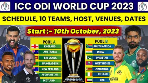 ICC Cricket World Cup 2023 Schedule, Fixtures, Time Table, Points Table ...