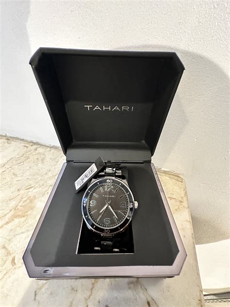 TAHARI MENS SILVER STRAP BLACK FACE WATCH – Posh Apparels