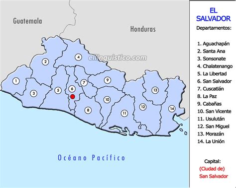 Departamentos y cabeceras de El Salvador - El Lingüístico