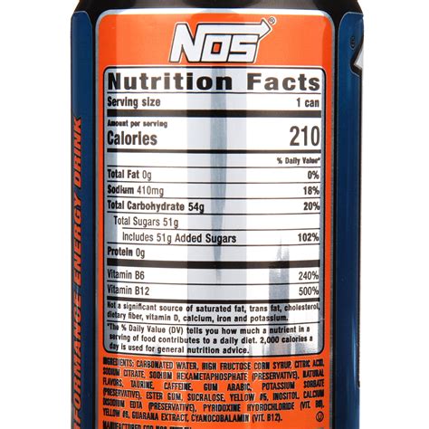 Nos Energy Drink Ingredients