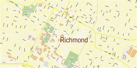 Richmond Kentucky US PDF Vector Map: High Detailed editable Adobe PDF ...