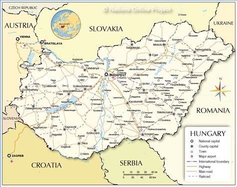 Political Map Of Hungary - Cities And Towns Map