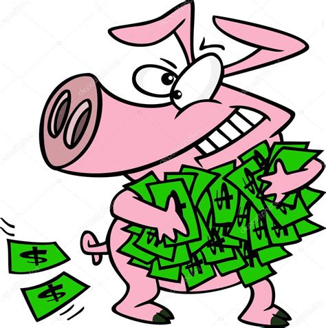 Cartoon Greedy Pig Stock Vector Image by ©ronleishman #14000859