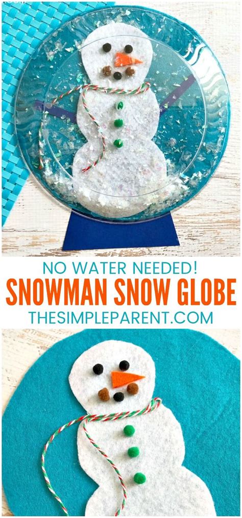 Snowman Snow Globe Craft - This easy DIY craft for kids is perfect for ...