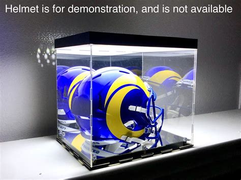 LED Light Top Full Size Football Helmet Display Case with Mirror Back ...