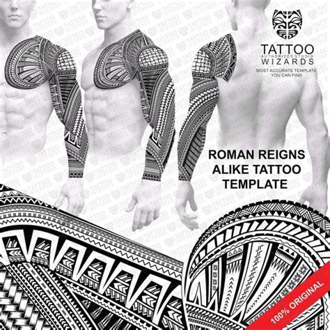 Roman Reigns Vector Tattoo Template Stencil - Tattoo Wizards | Roman ...