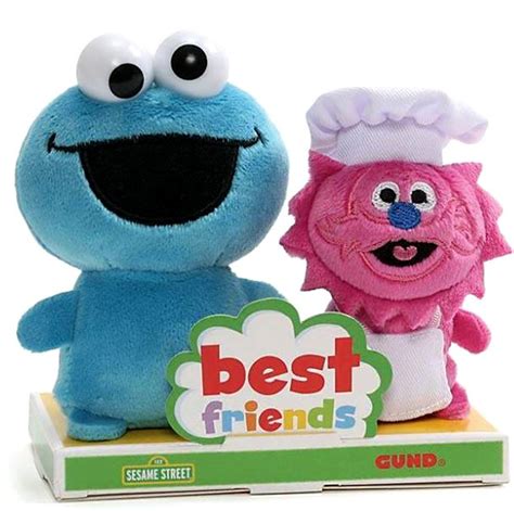 Sesame Street Best Friends BFF Cookie Monster Gonger 4 Plush Set Gund ...