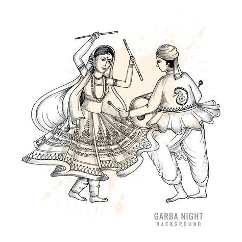 Garba Dance Drawing