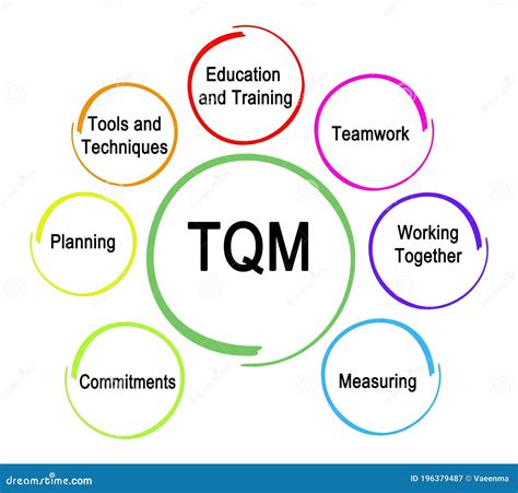 TQM Total Quality Management Diagram Chart With 8 Icon Module In Circle ...