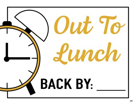 Out To Lunch Signs - 15 FREE Signs | Printabulls