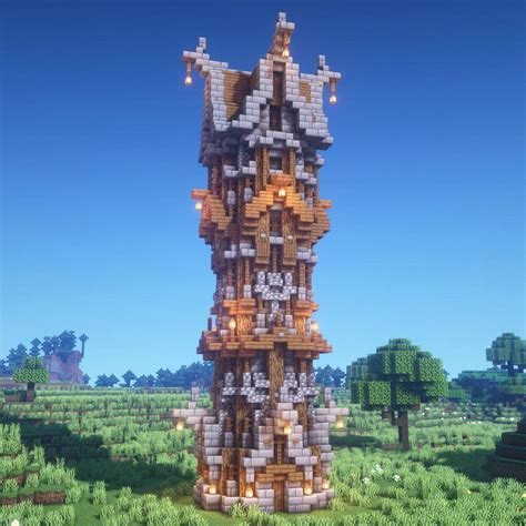 Thoughts on my medieval/fantasy tower design? : r/Minecraft