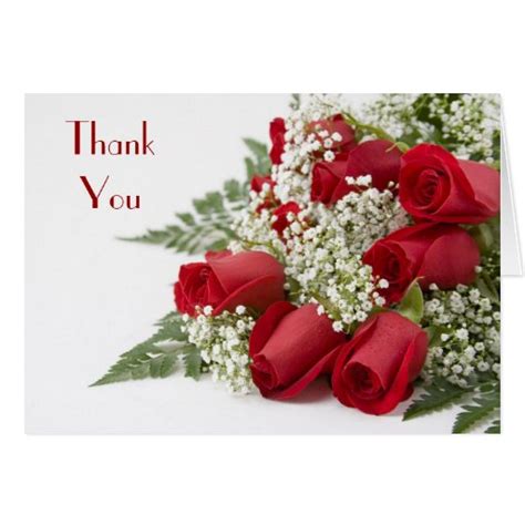 Red Roses Bouquet Thank You Card Card | Zazzle