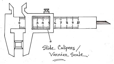 How To Draw Vernier Calipers Step By Step // Slide Calipers Class 11th ...