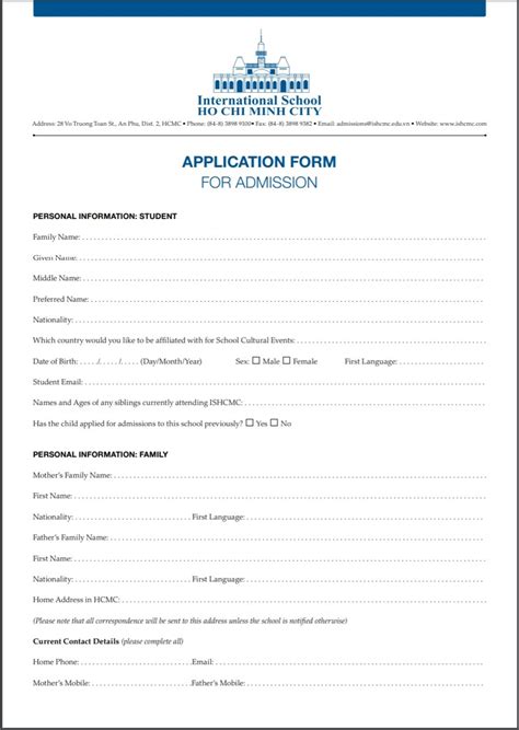 School Admission Form | Free Word Templates