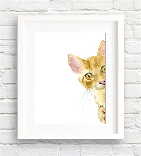 Orange Tabby Cat Art Print Nursery Art Wall Decor | Etsy