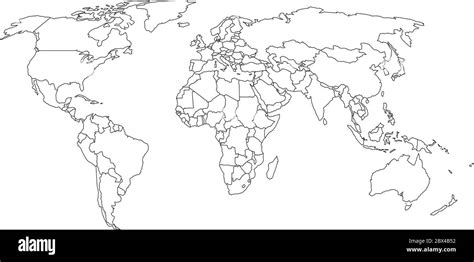 World Map With Black Borders